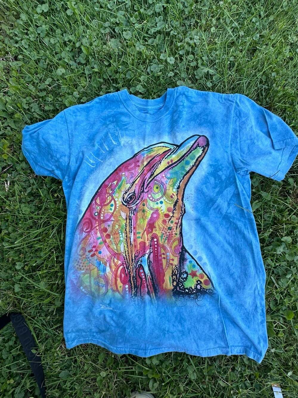 The Mountain Dean Russo Dolphin Tie Dye Graphic T-Shirt Blue
